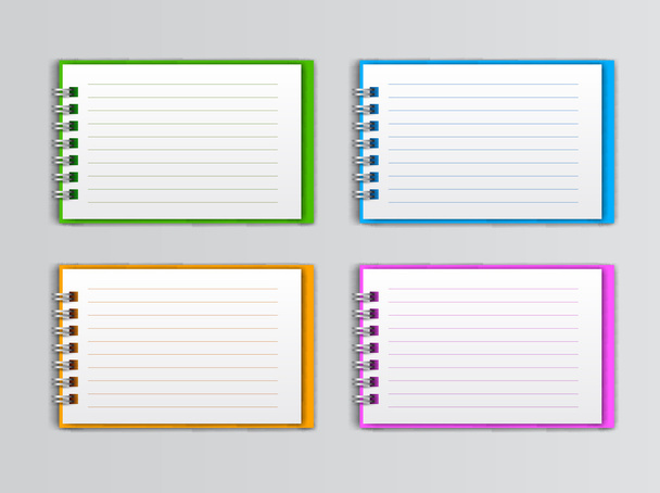 Collection of open white notebook - Vector, Image