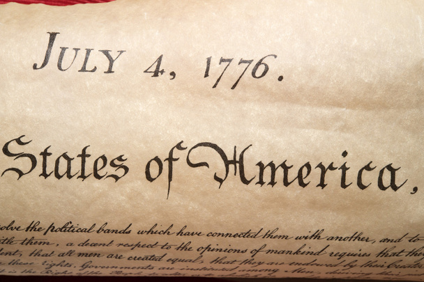 Declaration of independence nieuwe 4e juli 1776 close-up - Foto, afbeelding