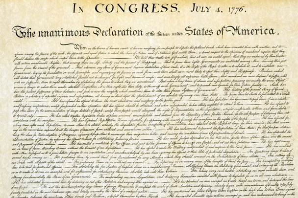 Declaration of independence nieuwe 4e juli 1776 close-up - Foto, afbeelding