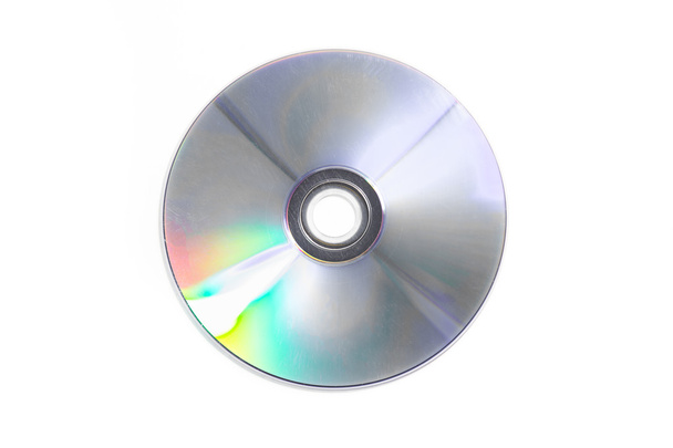 白い背景の上に空の cd グレア - 写真・画像