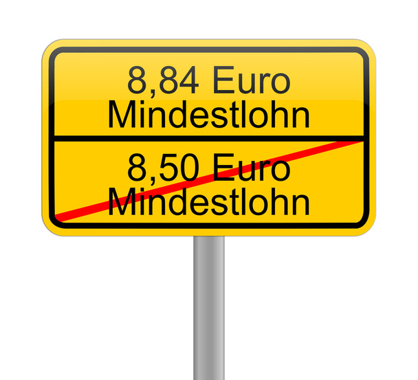 8,84 euro minimumloon - in Duits - Foto, afbeelding