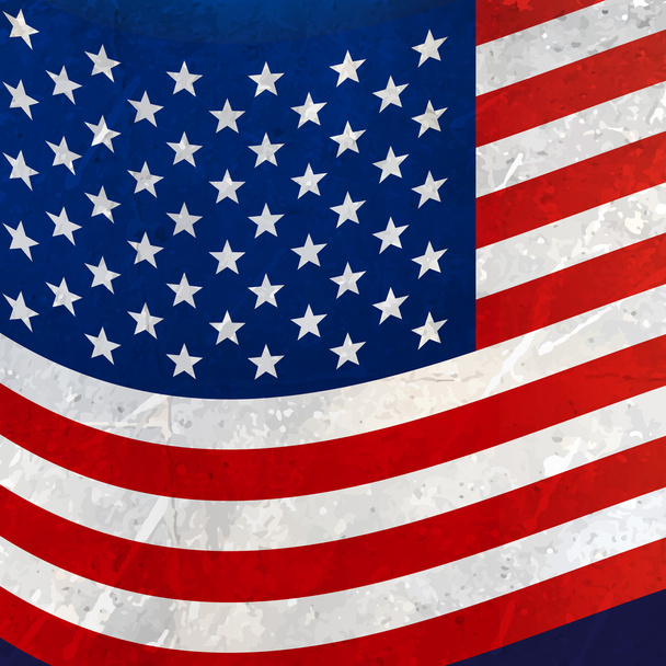 wavy american flag background - Vector, Image