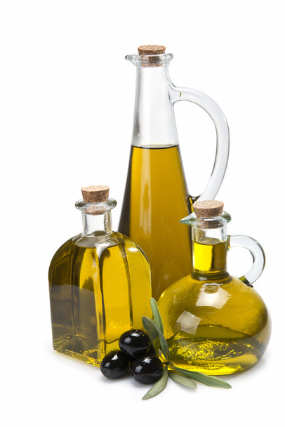 Three different olive oil bottles. - Foto, Bild