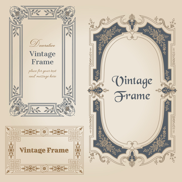 Vintage frames and design elements - with place for your text - - Διάνυσμα, εικόνα