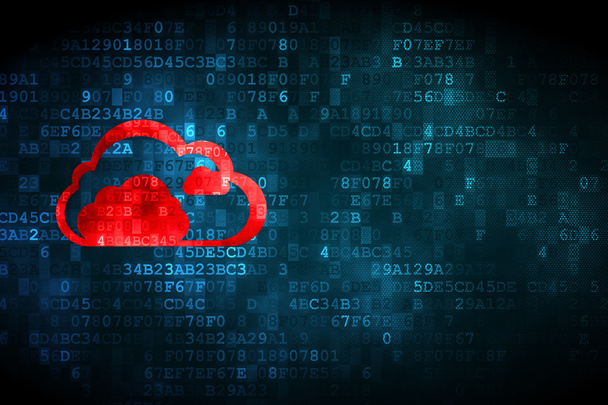 Cloud computing concept: Cloud op digitale achtergrond - Foto, afbeelding