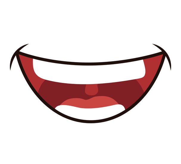 Ícone de desenho animado sorridente. Desenho da boca. Gráfico vetorial
 - Vetor, Imagem