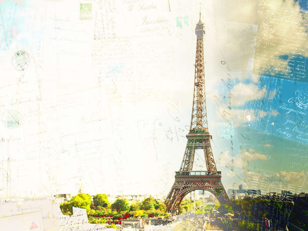 Eiffel Tower and Paris cityscape - Фото, изображение