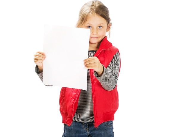 Girl with piece of paper - Photo, image