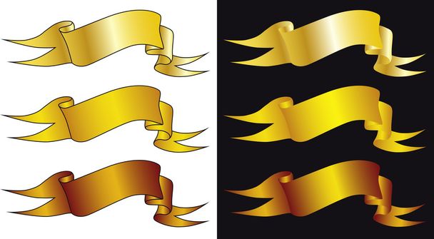 Золотые ленты
 - Вектор,изображение