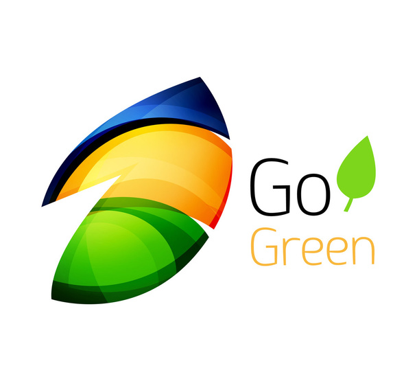 Design astratto del logo eco leag fatto di pezzi di colore varie forme geometriche
 - Vettoriali, immagini