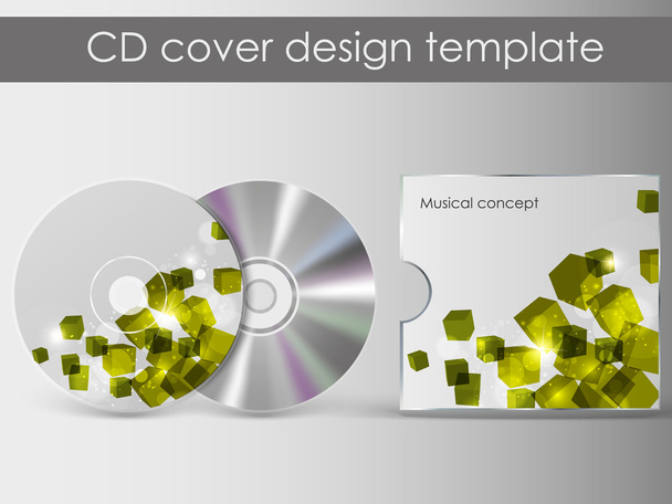 CD Cover Design with 3D Presentation Template | Everything is Organized in Layers Named Accordingly | To Change the Cover Design use the Cd and Cover Design Layers - ベクター画像