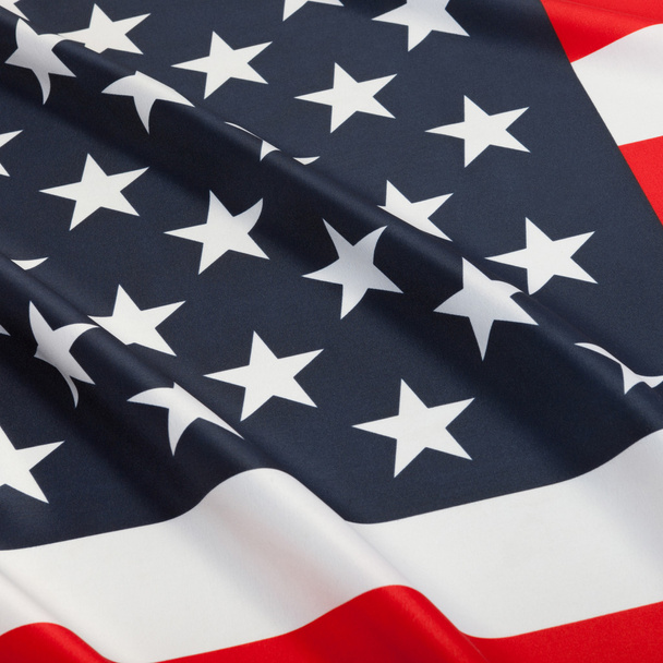 Series of ruffled flags - close up studio shot of flag of United States of America - Foto, Imagem