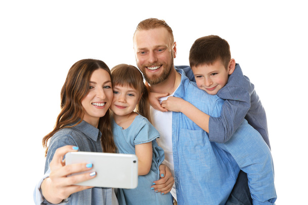 family taking selfie  - Фото, изображение