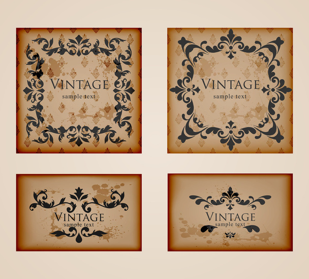 Vintage vector floral frames - Vettoriali, immagini