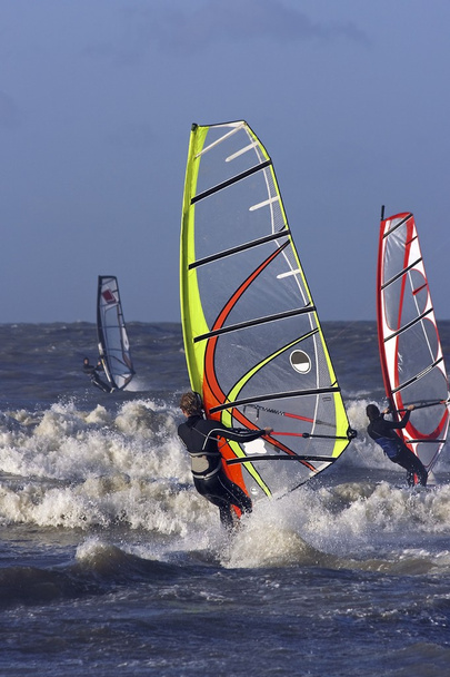 Windsurfer sufing on the north sea in Holland - Photo, Image