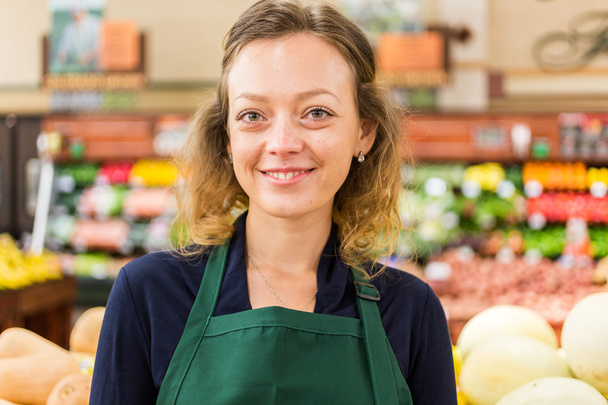 clerk at Grocery store - Photo, Image