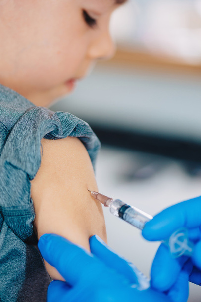 little boy receives vaccination - Photo, Image