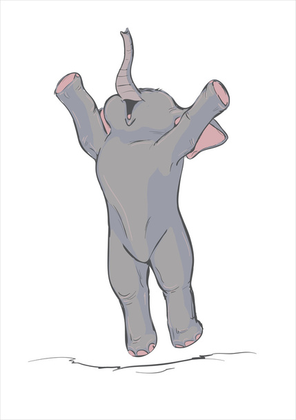 Gelukkig olifant - Vector, afbeelding
