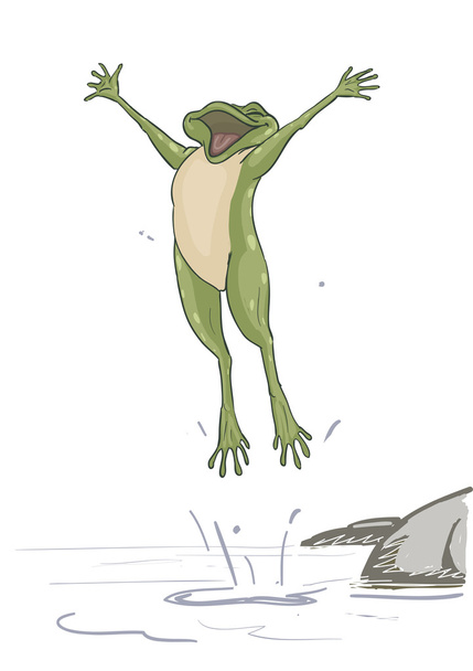 Счастливая лягушка
 - Вектор,изображение
