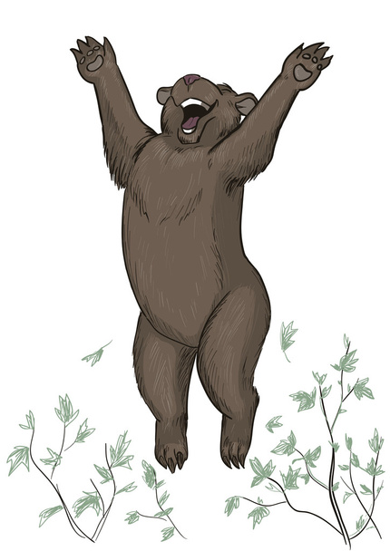 Happy bear - Vector, Image