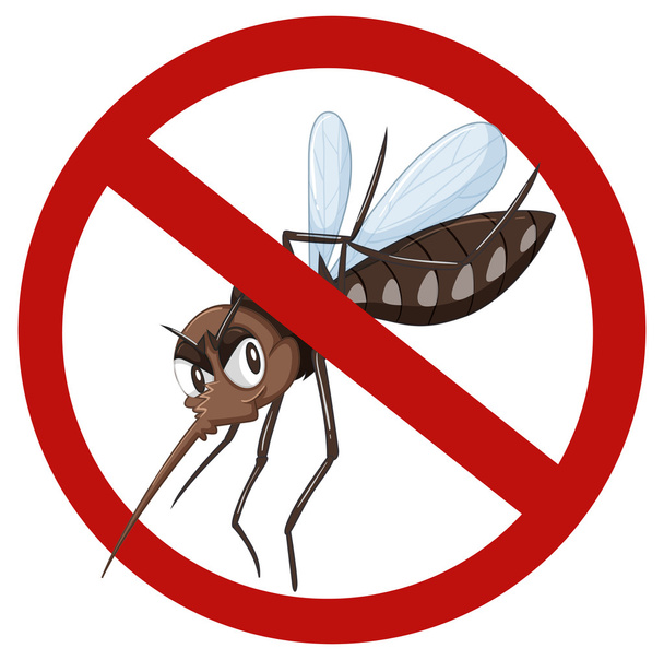 No hay letrero de mosquito en blanco
 - Vector, Imagen