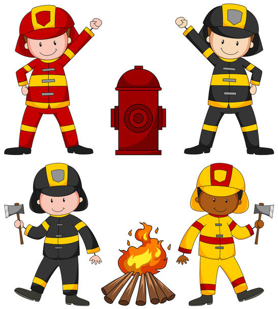 Pompiers et de nombreux équipements
 - Vecteur, image