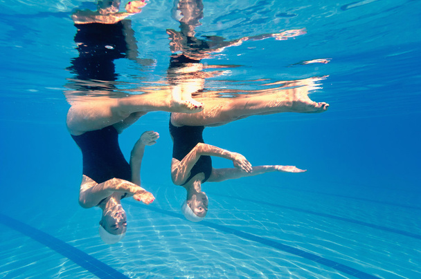 Synchronized swimming duet - Photo, Image