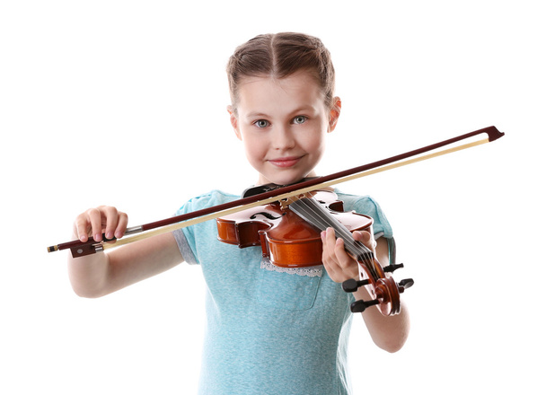 Little girl playing violin - Foto, Imagen