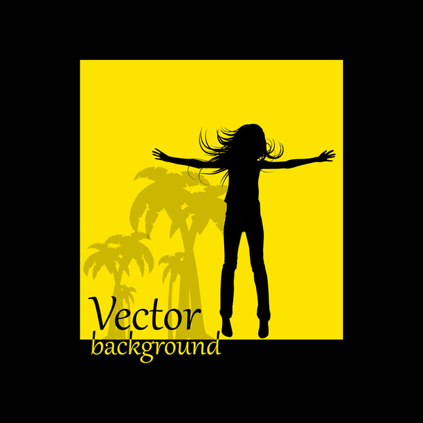 Abstract background jump girl silhouette - Foto, Imagen