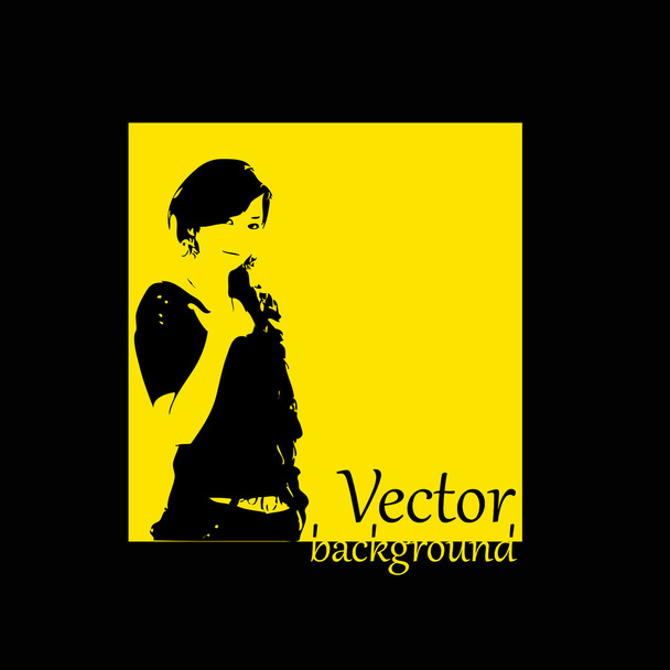 Abstract silhouette girl background - Foto, Imagen