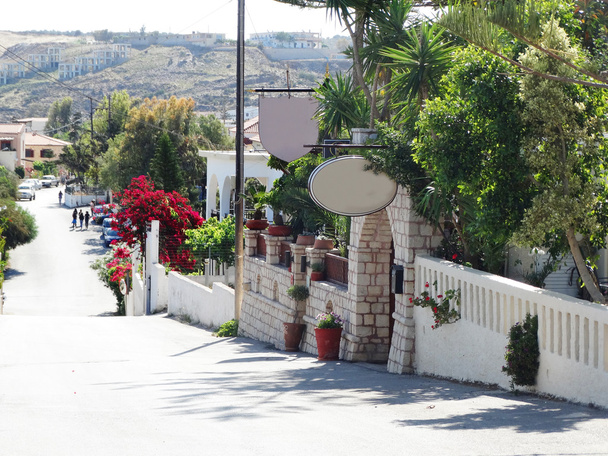 traditional street among bougainvillaea in Greece  - Photo, Image