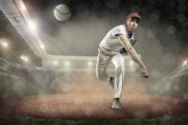 gracza baseballu w akcji - Zdjęcie, obraz