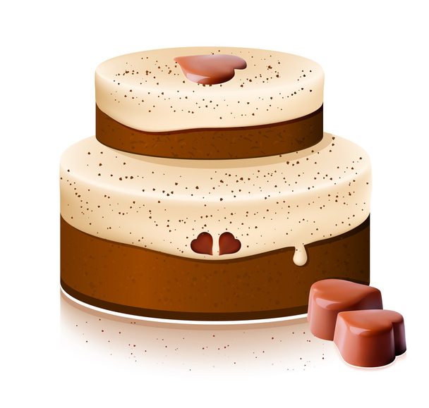 Vector cake with chocolate - Vector, Imagen
