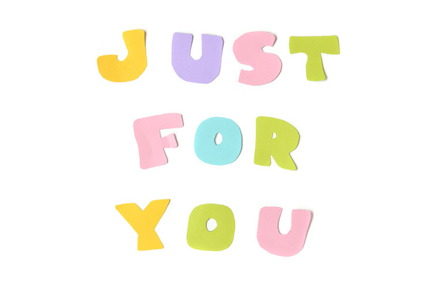 Just for you text on white background - isolated - Zdjęcie, obraz