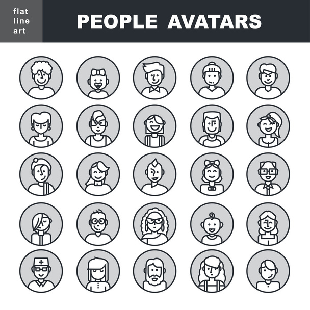 Set of people avatars - Vector, Image