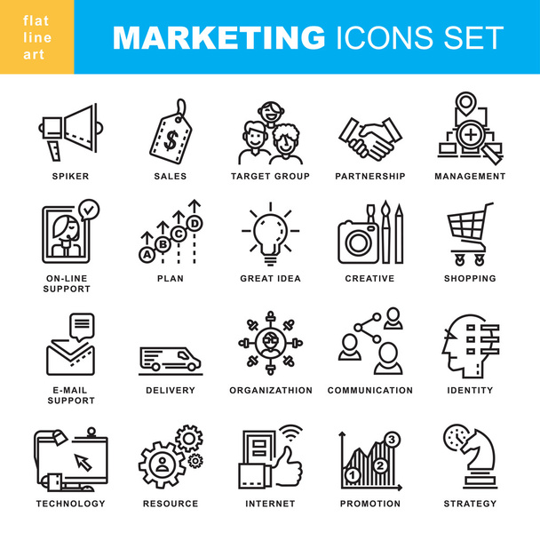 Marketing icons set  - Vector, afbeelding