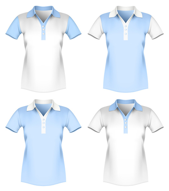 Vector illustration of women polo shirt template. - Vektör, Görsel