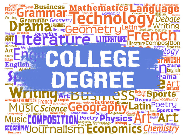 College Degree tarkoittaa Word Valmistuminen ja oppiminen
 - Valokuva, kuva