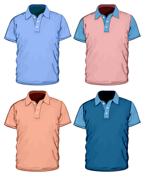Men's color polo-shirt design template - Διάνυσμα, εικόνα