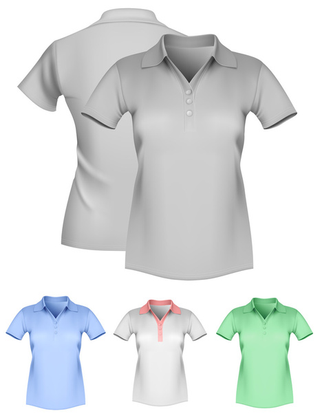 Women's polo shirt template. - Вектор,изображение