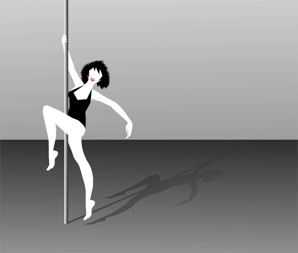 ポール ・ ダンスを踊る女性 - ベクター画像