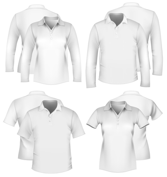 Men's and women's shirt design templates - Wektor, obraz