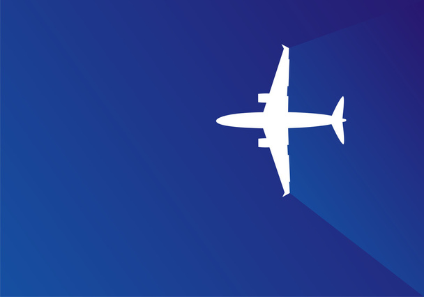 Airplane on dark blue background - Vector, afbeelding