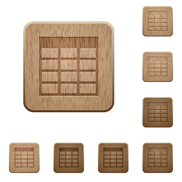 Дерев'яні кнопки таблиці електронної таблиці
 - Вектор, зображення