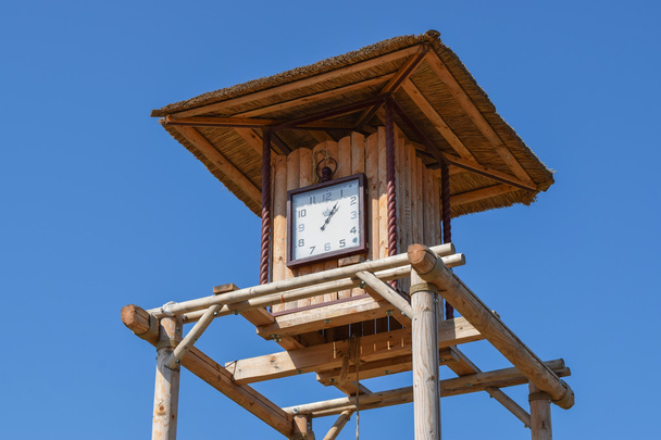 The wooden clock tower - 写真・画像