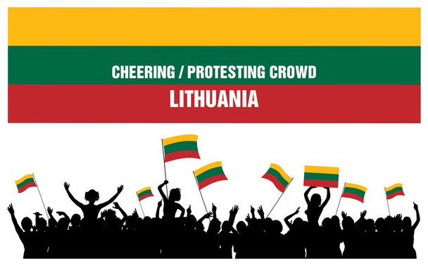 Cheering or Protesting Crowd Lithuania - Vector, Image