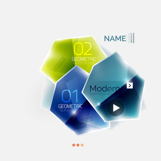 Plantilla de infografías abstractas de negocios geométricos brillantes coloridos
 - Vector, imagen
