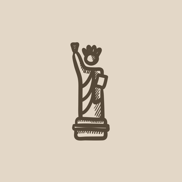 Statue of Liberty sketch icon. - Vector, Image