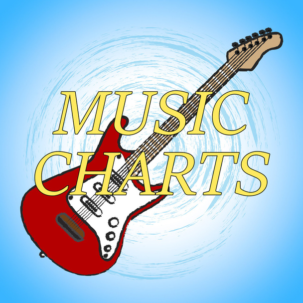 Musik-Charts zeigt Tonspur und Audio - Foto, Bild