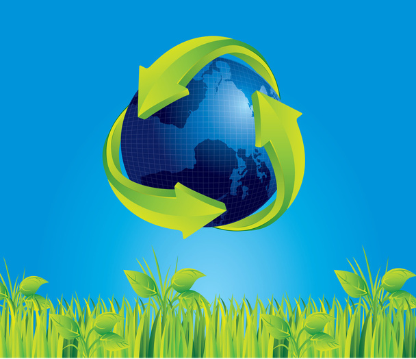 Earth and recycle - Vector, Image